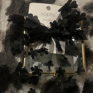 Sophi Black Floral Barrette